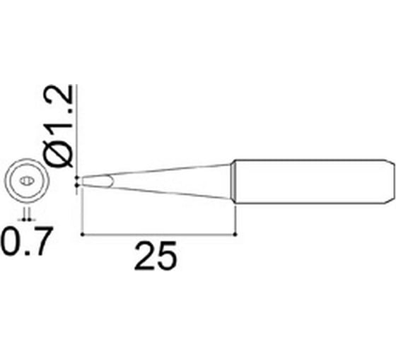 Наконечник 1.2 мм для паяльников серии 900/701/702B HAKKO 900M-T-1.2LD 1