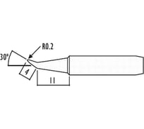 Наконечник 0.2 мм для паяльников серии 900/701/702B HAKKO 900M-T-0.2RB