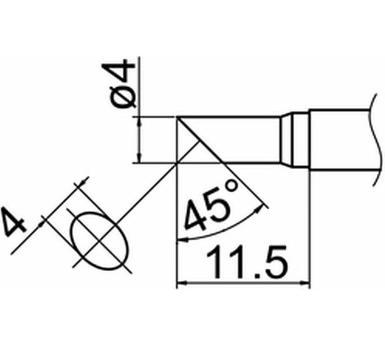 Наконечник 4 мм для станций FX-950/FX-951/FX-952/FM-203 HAKKO T12-C4 1