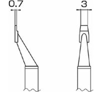 Наконечник 0.7х3 мм для термопинцета FМ-2022 HAKKO T8-1013