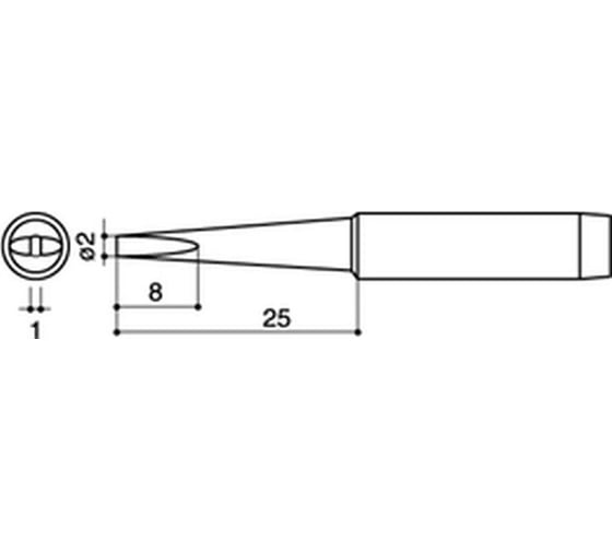 Наконечник 2 мм для паяльников серии 900/701/702B HAKKO 900M-T-2LD
