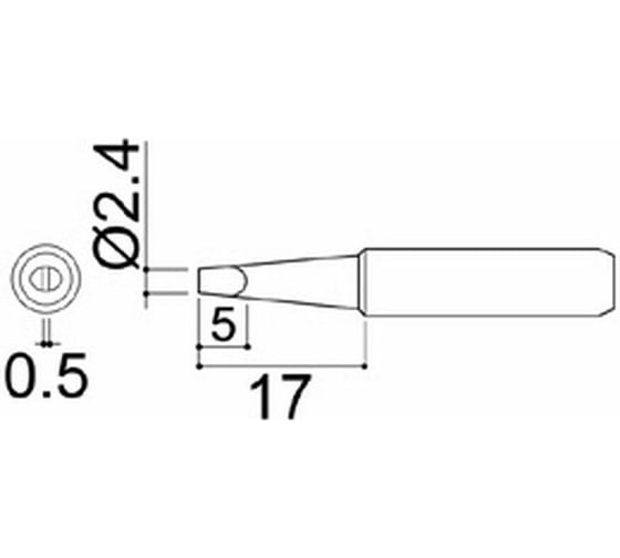 Наконечник 2.4 мм для паяльников серии 900/701/702B HAKKO 900M-T-2.4D