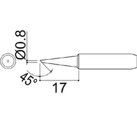Наконечник 0.8 мм для паяльников серии 900/701/702B HAKKO 900M-T-0.8C 1