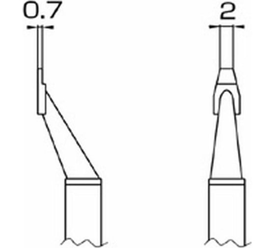 Наконечник 0.7х2 мм для термопинцета FМ-2022 HAKKO T8-1004 1