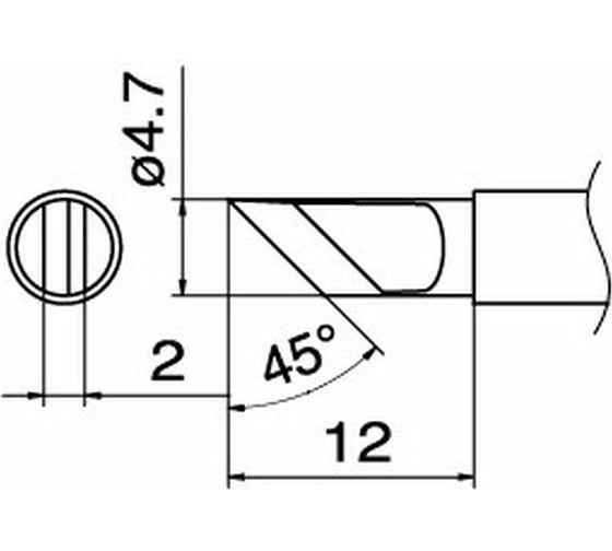 Наконечник 4.7 мм для станций FX-950/FX-951/FX-952/FM-203 HAKKO T12-KRZ 1