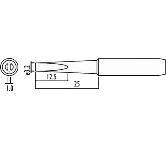 Наконечник 3.2 мм для паяльников серии 900/701/702B HAKKO 900M-T-3.2LD 1