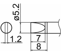 Наконечник 5.2 мм для станций FX-950/FX-951/FX-952/FM-203 HAKKO T12-D52