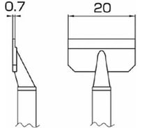 Наконечник 0.7х20 мм для термопинцета FМ-2022 HAKKO T8-1010