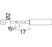 Наконечник 2 мм для паяльников серии 900/701/702B HAKKO 900M-T-2C