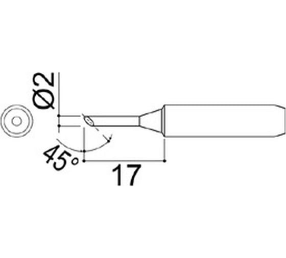 Наконечник 2 мм для паяльников серии 900/701/702B HAKKO 900M-T-2C 1