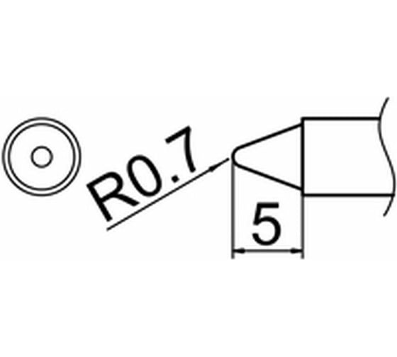 Наконечник 0.7 мм для станций FX-950/FX-951/FX-952/FM-203 HAKKO T12-B3 1