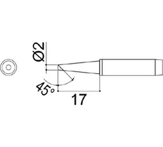 Наконечник 2 мм для паяльников серии 900/701/702B HAKKO 900M-T-2BCZ 1