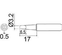 Наконечник 3.2 мм для паяльников серии 900/701/702B HAKKO 900M-T-3.2D