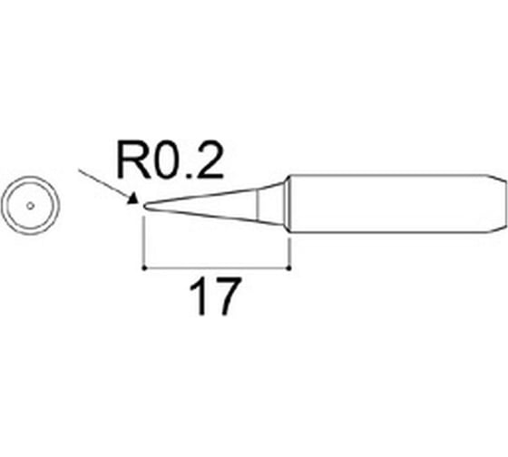 Наконечник 0.2 мм для паяльников серии 900/701/702B HAKKO 900M-T-I 1