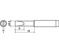 Наконечник 5.2 мм для паяльников серии 900/701/702B HAKKO 900M-T-S3