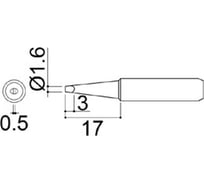 Наконечник 1.6 мм для паяльников серии 900/701/702B HAKKO 900M-T-1.6D