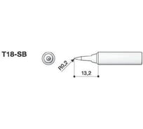 Наконечник 0.2 мм для паяльников FX-8801/FX-600 HAKKO T18-SB