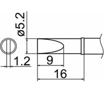 Наконечник 5.2 мм для станций FX-950/FX-951/FX-952/FM-203 HAKKO T12-DL52