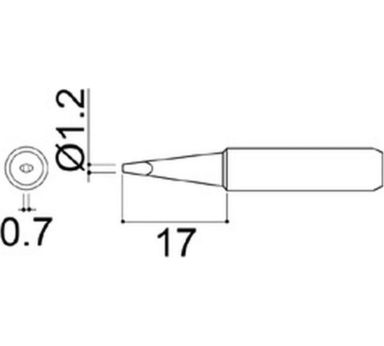Наконечник 1.2 мм для паяльников серии 900/701/702B HAKKO 900M-T-1.2D 1