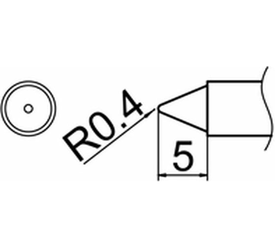 Наконечник 0.4 мм для станций FX-950/FX-951/FX-952/FM-203 HAKKO T12-B4 1