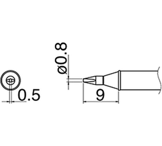 Наконечник (0.8 мм; 400С) для станций FX-100 HAKKO T31-02D08 1