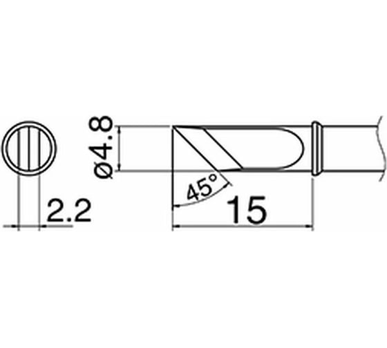 Наконечник (4.8 мм; 400С) для станций FX-100 HAKKO T31-02KU 1
