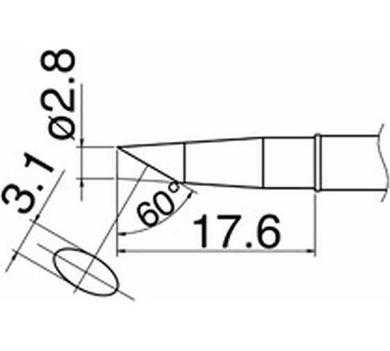 Наконечник (2.8 мм; 350С) для станций FX-100 HAKKO T31-03BC28