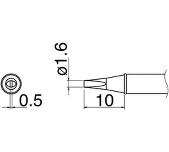 Наконечник (1.6 мм; 350С) для станций FX-100 HAKKO T31-03D16 1