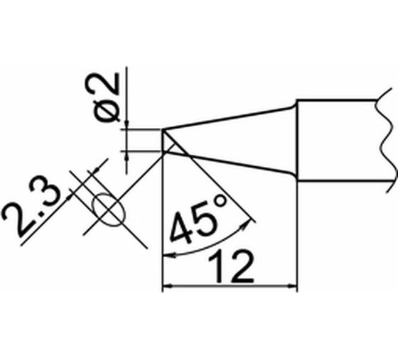 Наконечник 2 мм для станций FX-838 HAKKO T20-BC2 1