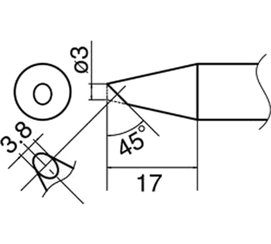 Наконечник 3 мм для станций FX-801 HAKKO T33-BC3 1