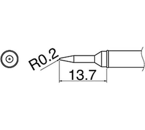 Наконечник (0.2 мм; 450С) для станций FX-100 HAKKO T31-01SBL 1