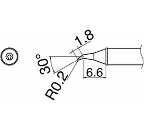 Наконечник (0.2 мм; 400С) для станций FX-100 HAKKO T31-02JS02 1