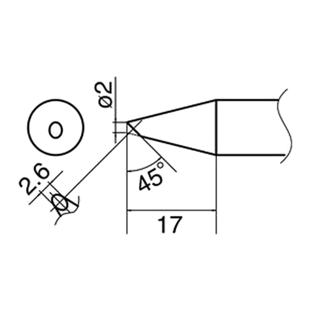 Наконечник 2 мм для станций FX-801 HAKKO T33-BC2 - выгодная цена ...