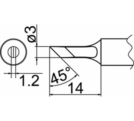 Наконечник 3 мм для станций FX-838 HAKKO T20-KU
