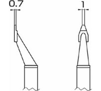 Наконечник 0.7х1 мм для термопинцета FМ-2022 HAKKO T8-1003