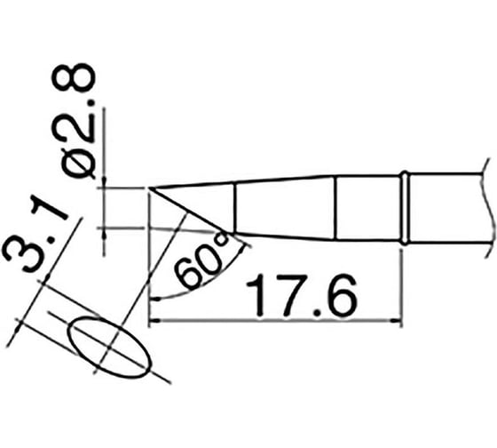 Наконечник (2.8 мм; 450С) для станций FX-100 HAKKO T31-01BC28 1