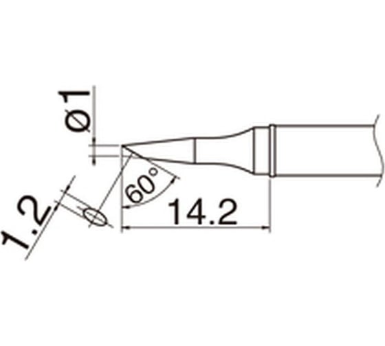 Наконечник (1 мм; 350С) для станций FX-100 HAKKO T31-03BC1 1