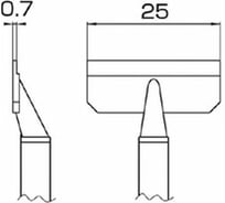 Наконечник 0.7х25 мм для термопинцета FМ-2022 HAKKO T8-1011