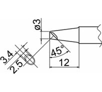 Наконечник 3 мм для станций FX-838 HAKKO T20-BCM3