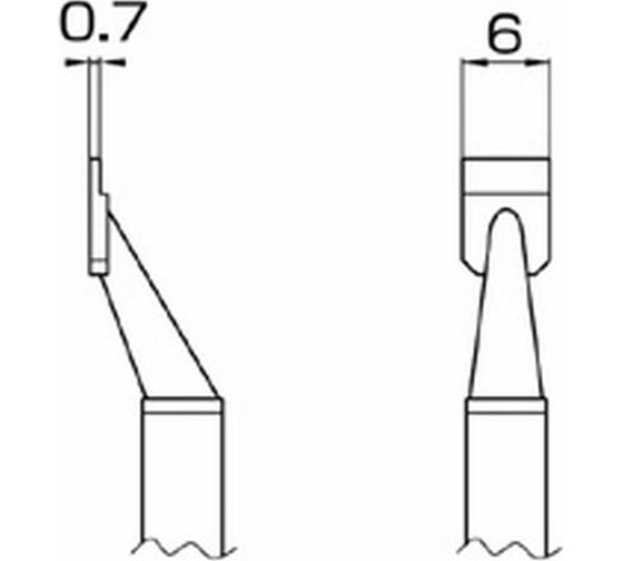 Наконечник 0.7х6 мм для термопинцета FМ-2022 HAKKO T8-1005 1