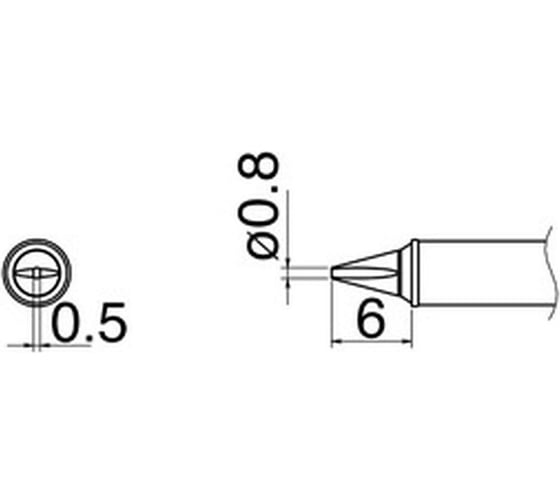 Наконечник (0.8 мм; 350С) для станций FX-100 HAKKO T31-03WD08