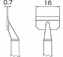 Наконечник 0.7х16 мм для термопинцета FМ-2022 HAKKO T8-1009