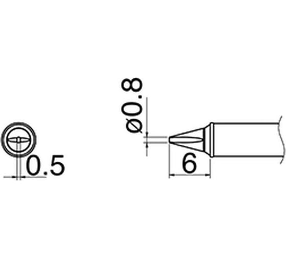 Наконечник (0.8 мм; 450С) для станций FX-100 HAKKO T31-01WD08 1