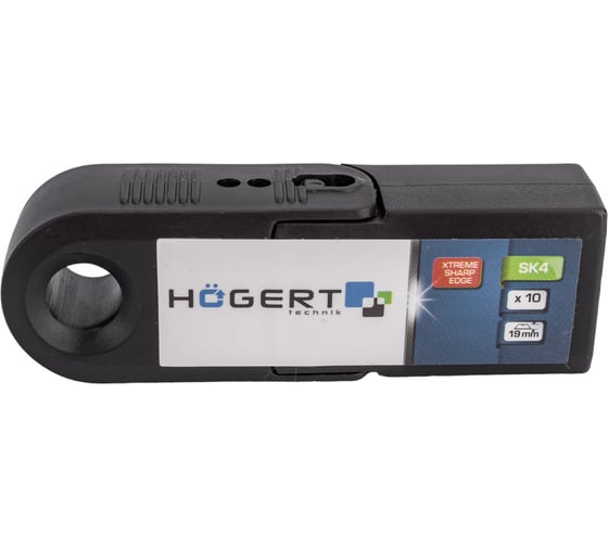 Лезвия трапециевидные черные (10 шт; 19 мм; SK4) HOEGERT TECHNIK HT4C669