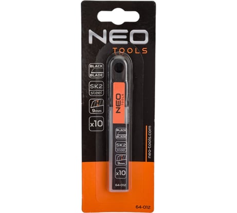 Лезвия сменные отламывающиеся (10 шт; 9 мм; чёрные; SK2) NEO Tools 64-012