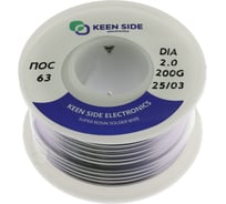 Припой KEEN SIDE Sn63/Pb37-d2.0-200g flux ПОС 63 192752