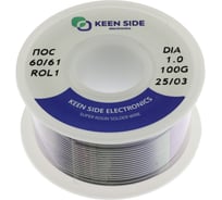 Припой KEEN SIDE Sn60/Pb40-d1.0-100g flux ROL1 ПОС 60/61 192774