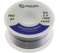 Припой KEEN SIDE Sn63/Pb37-d2.0-100g flux ПОС 63 192753