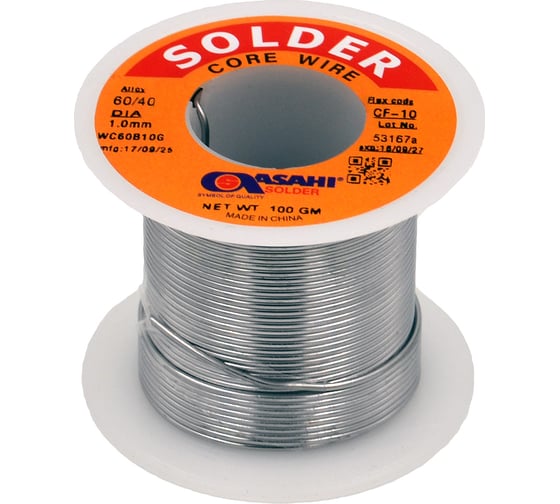 Припой ASAHI 1.0мм 0.1кг Sn60/Pb40 (CF10 флюс RA) 00-00015584 1