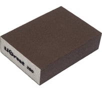 Шлифовальная губка Ligreat четырехсторонняя 98х69х26 мм, Р80, 3 шт TL12405